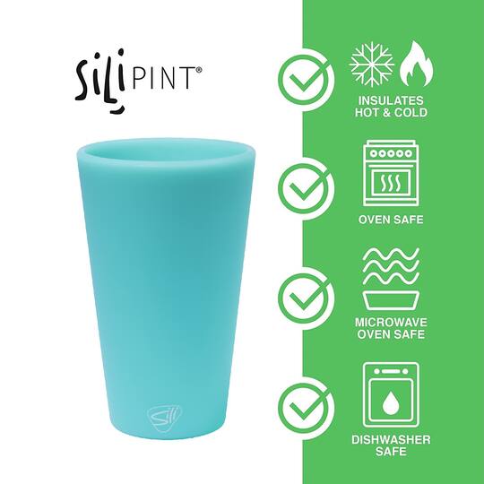 Silipint® 16oz. Sugar Rush & Aqua Silicone Pint Glasses, 2ct.
